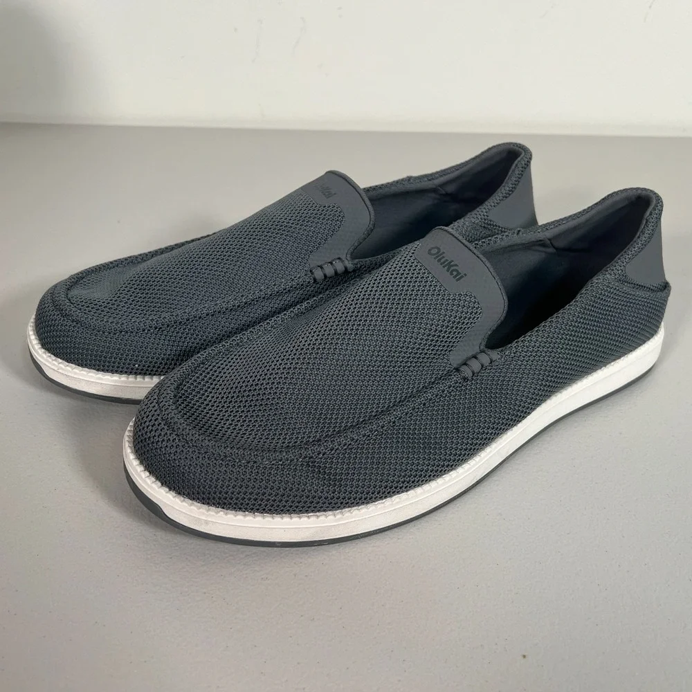 Olukai‎ Kakaha Mesh Slip On Shoes Mens US 13 Gray Lightweight Rock Everyday